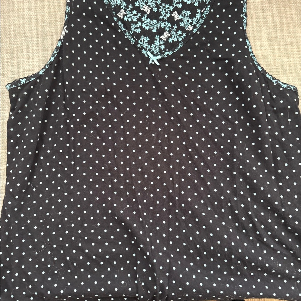 Charter Club Black Polka Dot Chemise